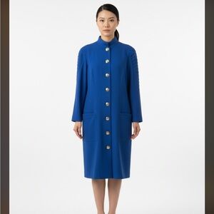 Chic Royal Blue Button-Up Dress